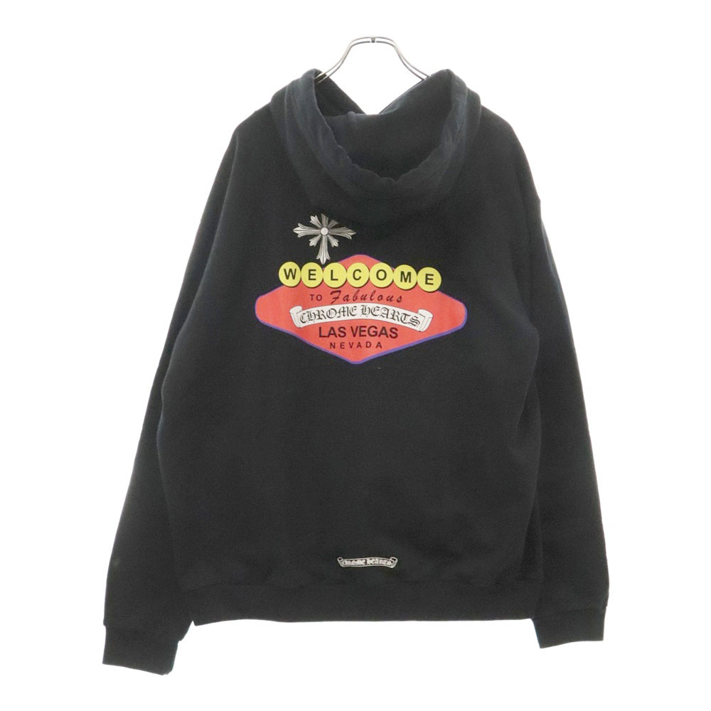 CHROME HEARTS(クロムハーツ) Las Vegas Limited SWTSHRT PLVR ラスベガスリミテッド バックプリント プルオーバーパーカー ブラック