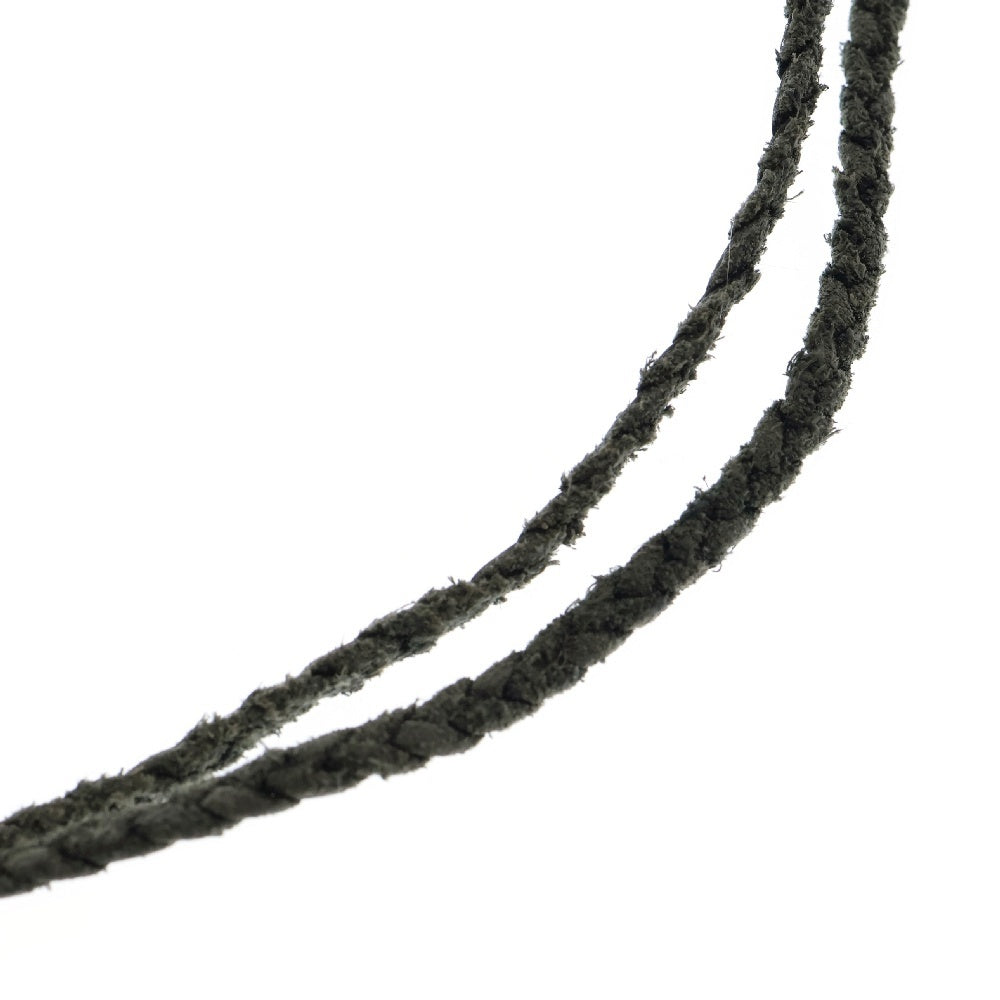 CHROME HEARTS(クロムハーツ) LEATHER BRAID スクロールレザーブレイド シルバーネックレス シルバー/ブラック サイズ
