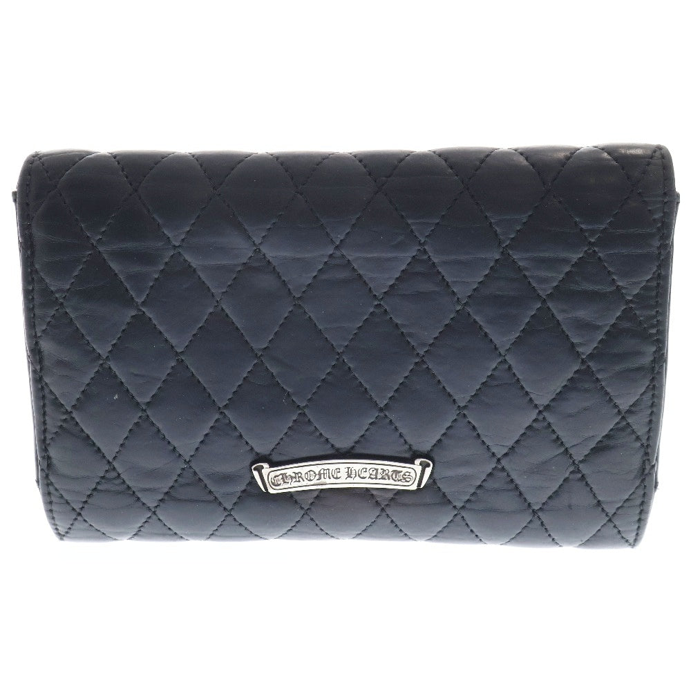 CHROME HEARTS(クロムハーツ) WAVE4 QLT 3SNP ウェーブキルティングレザーウォレット 長財布 ブラック