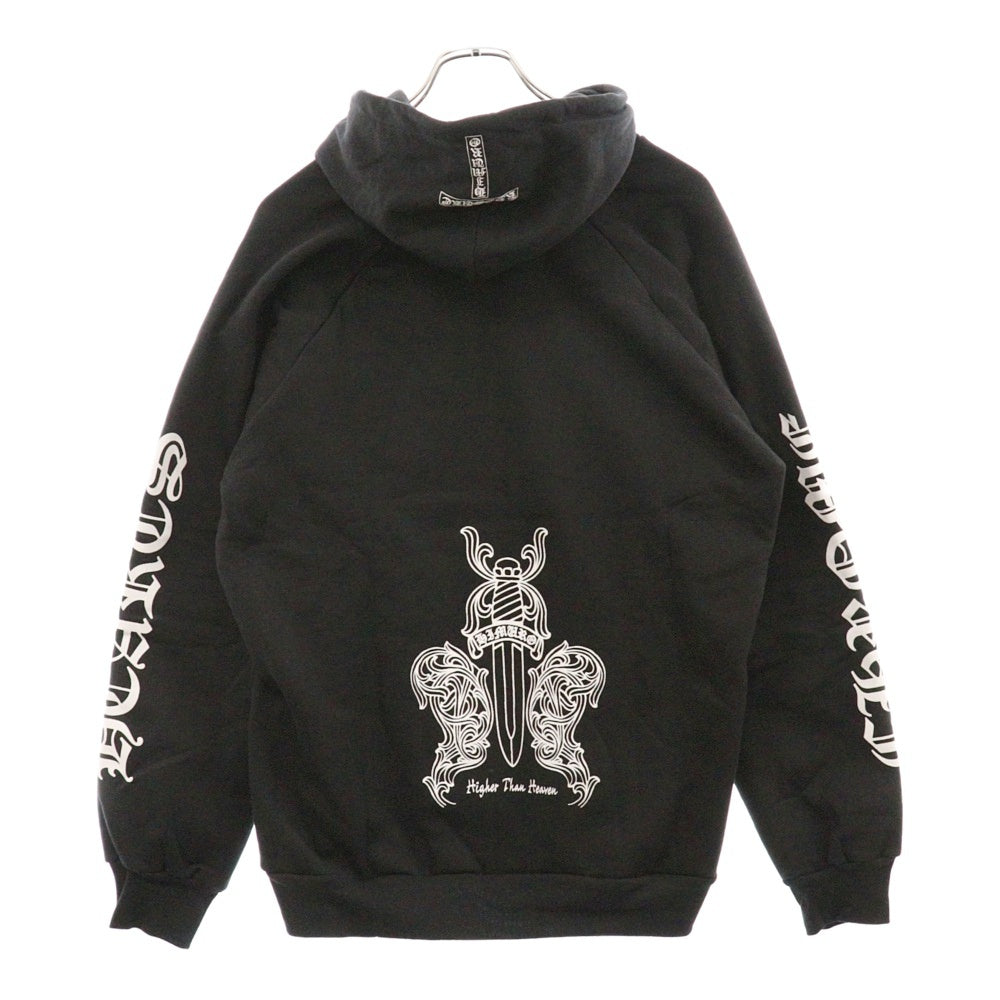 CHROME HEARTS(クロムハーツ) OLD×氷室京介 HIGHER THAN HEAVEN Dagger Hoodie オールドモデル 裏地サーマルダガープリント プルオーバー パーカー ブラック