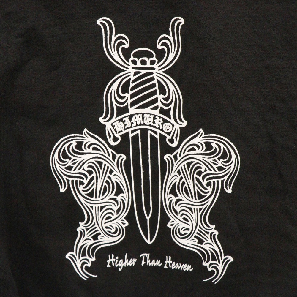 CHROME HEARTS(クロムハーツ) OLD×氷室京介 HIGHER THAN HEAVEN Dagger Hoodie オールドモデル 裏地サーマルダガープリント プルオーバー パーカー ブラック