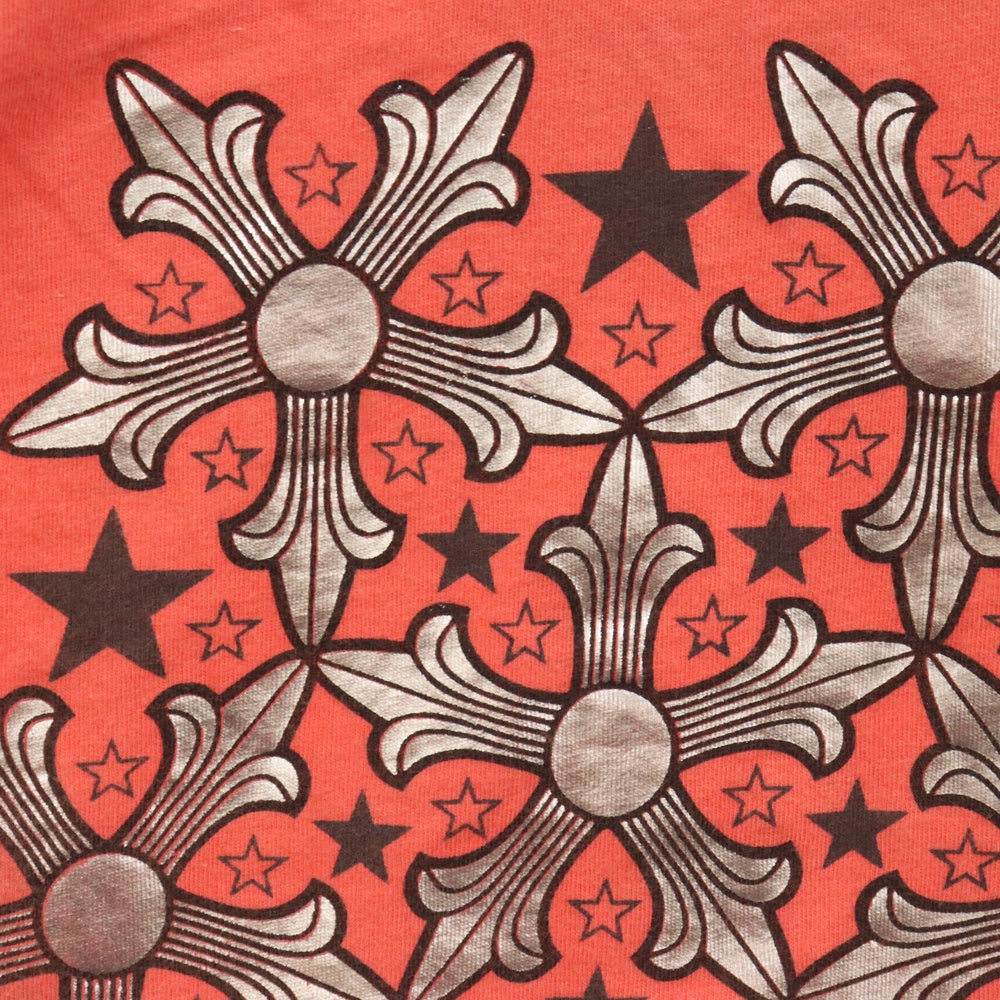 CHROME HEARTS(クロムハーツ) OLD CH STAR TEE S/S オールドモデル バックスターロゴプリント 半袖Tシャツ オレンジ レディース