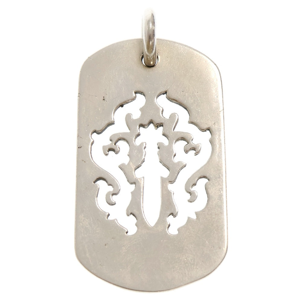 CHROME HEARTS(クロムハーツ) D TAG LRG DAGGER ヴァインダガーカットアウトドッグタグ ラージ ペンダントトップ シルバー