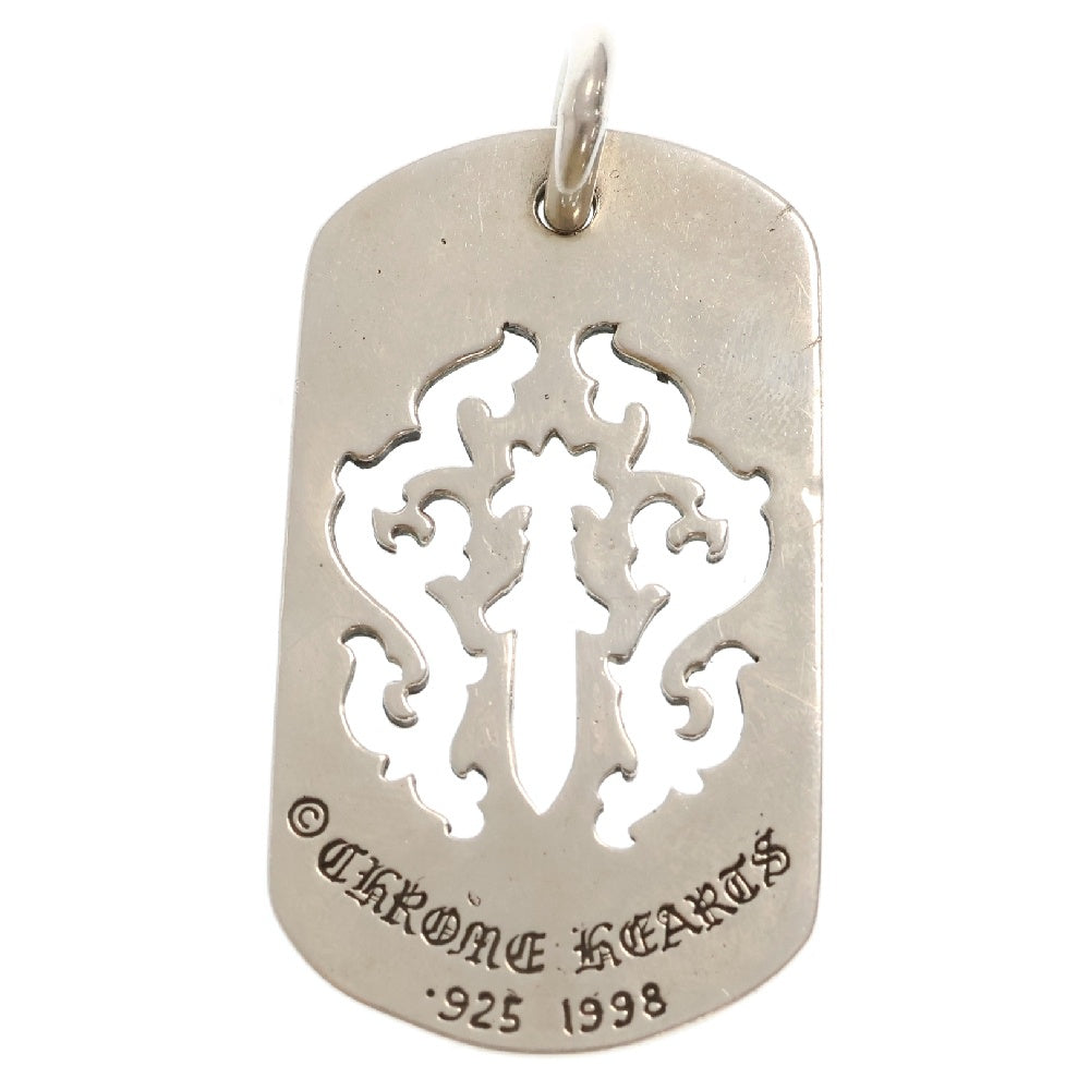 CHROME HEARTS(クロムハーツ) D TAG LRG DAGGER ヴァインダガーカットアウトドッグタグ ラージ ペンダントトップ シルバー