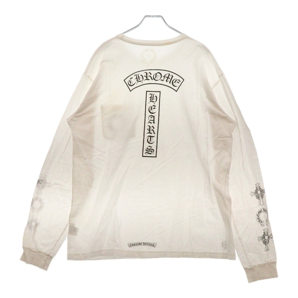CHROME HEARTS(クロムハーツ) Horseshoe L/S Tee ホースシューロングスリーブ長袖Tシャツ ホワイト