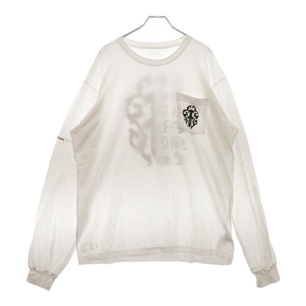 CHROME HEARTS(クロムハーツ) Dagger L/S Tee ダガーロゴ バックヴァインダガー プリント 長袖Tシャツ ホワイト