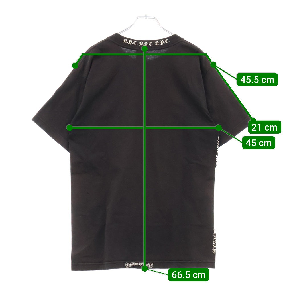CHROME HEARTS(クロムハーツ) NYC サイドロゴプリント ポケット付半袖Tシャツ ブラック カットソー