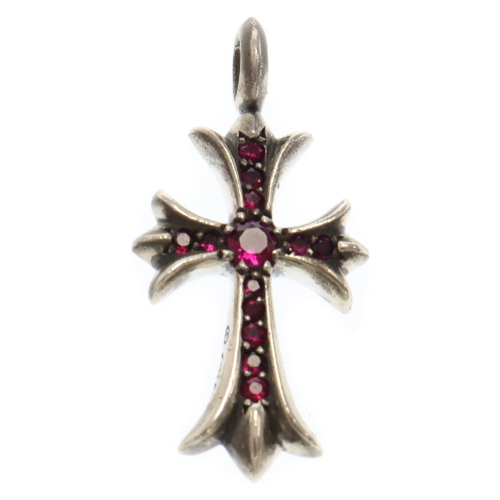 CHROME HEARTS(クロムハーツ) TNY CRSF P RUBY タイニーファットクロス PAVEルビー ペンダント ネックレストップ シルバー