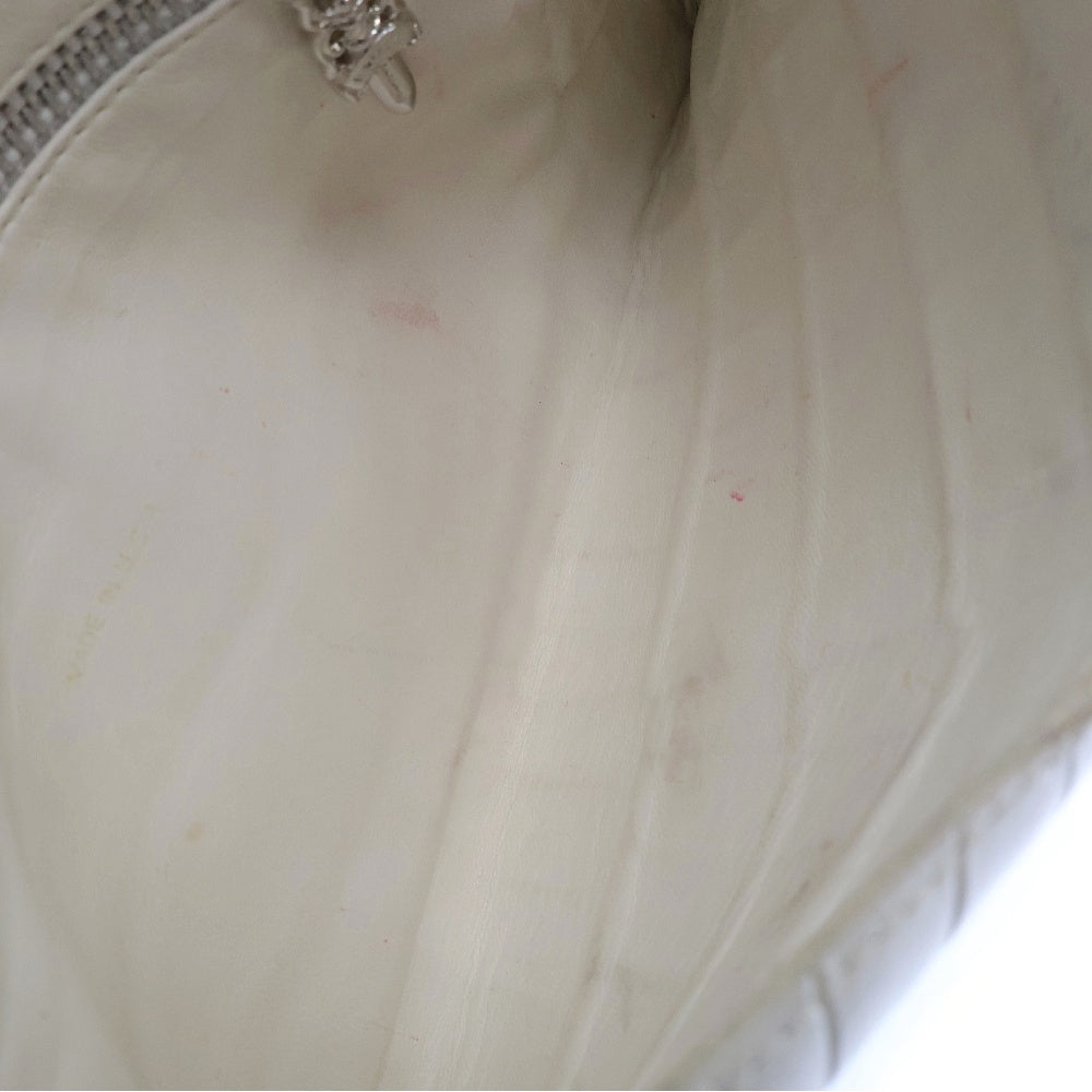 CHROME HEARTS(クロムハーツ) WHT ALLIGTR RHODM PLATED SLV HRDWR BAG BS FLR フラップ 折りたたみクラッチバッグ アリゲーター BSフレア ホワイト