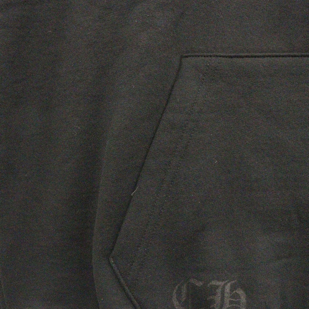CHROME HEARTS(クロムハーツ) SWTSHRT PLVR 袖ロゴプリントプルオーバーフーディ パーカー ブラック
