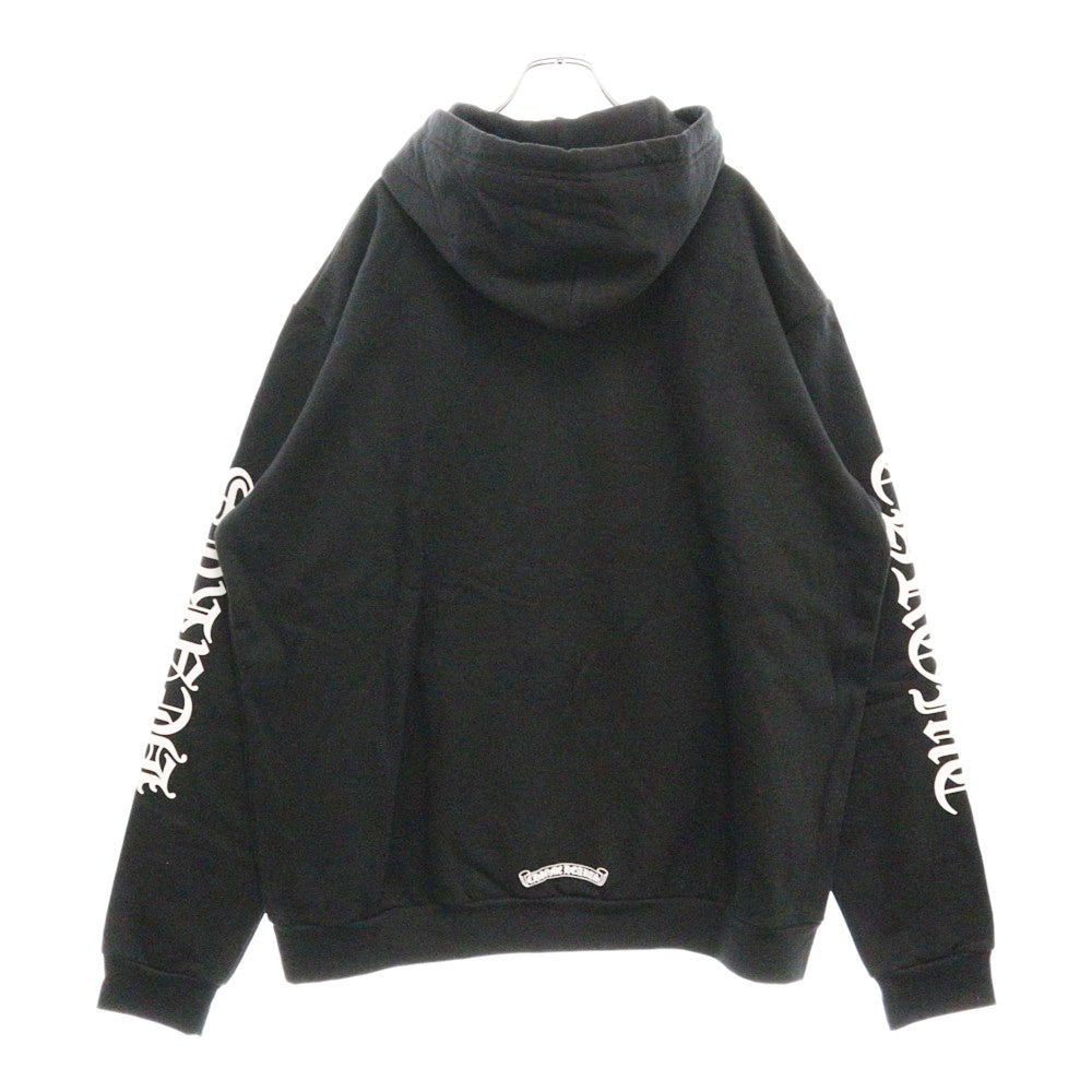 CHROME HEARTS(クロムハーツ) SWTSHRT PLVR 袖ロゴプリントプルオーバーフーディ パーカー ブラック