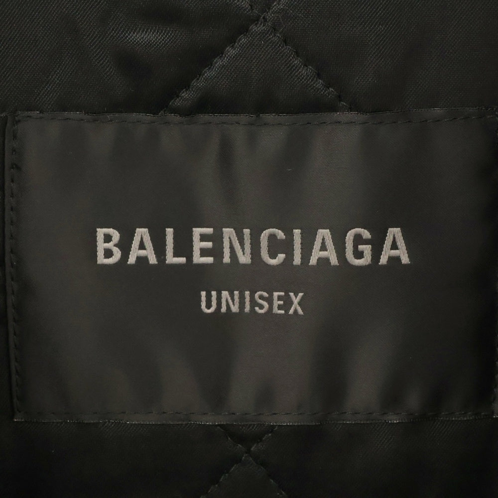 BALENCIAGA(バレンシアガ) ロゴ刺繍キルティングレザーブルゾン ジャケット ブラック 721853 TMS02