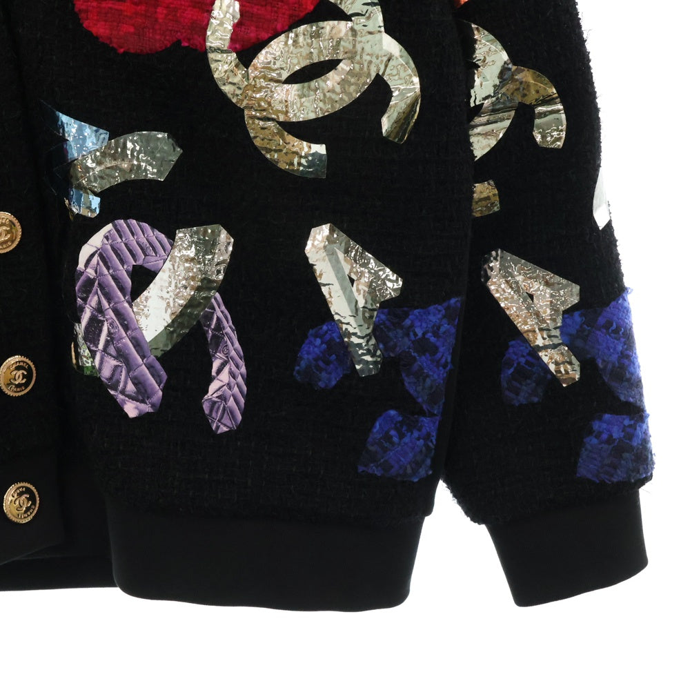 CHANEL(シャネル) ツイード切替 ココマーク パッチ カーディガン マルチ P72995K10507