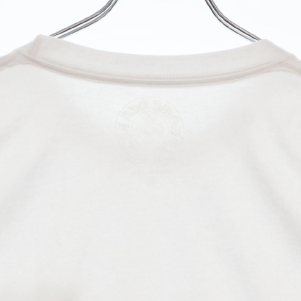 CHROME HEARTS(クロムハーツ) Neck Logo L/S Tee ネックロゴ プリント長袖Tシャツ カットソー ホワイト