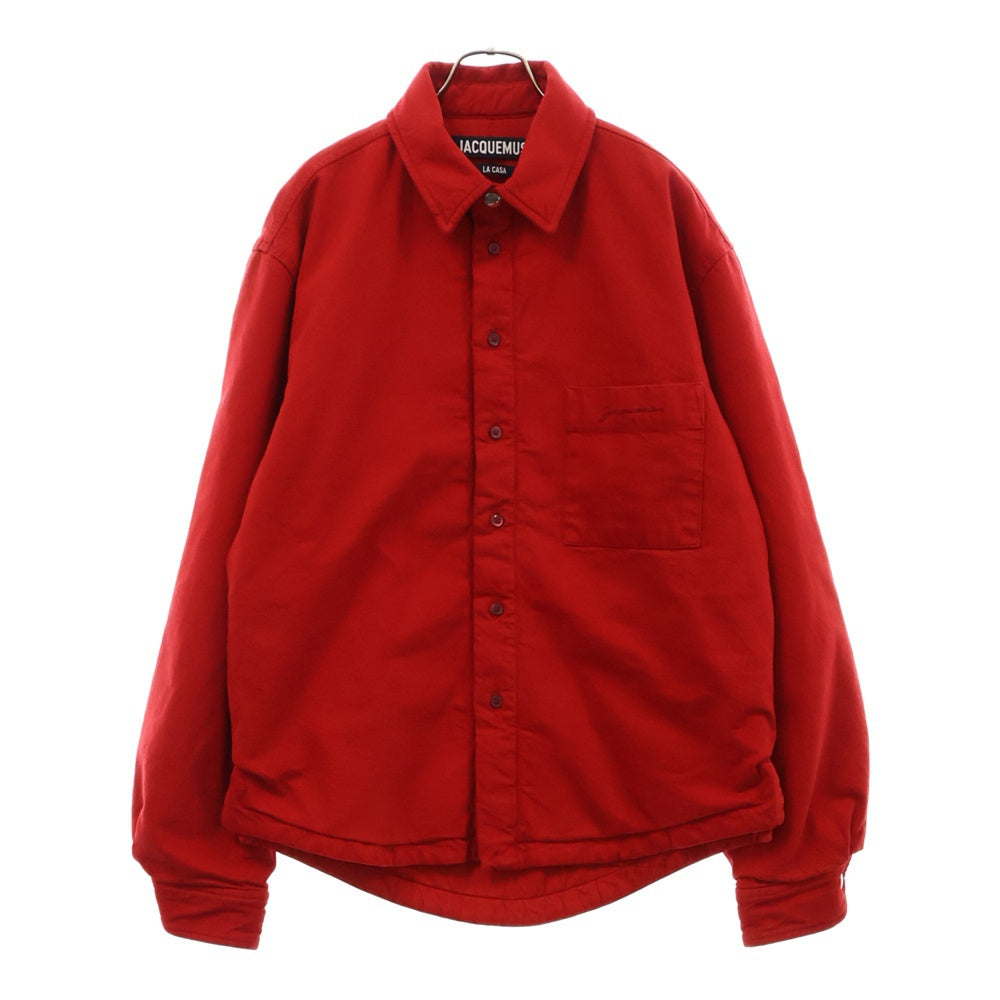 JACQUEMUS(ジャックムス) LA CASA Puffed denim over-shirt 245DE034-1522-470 中綿 デニム長袖シャツジャケット レッド