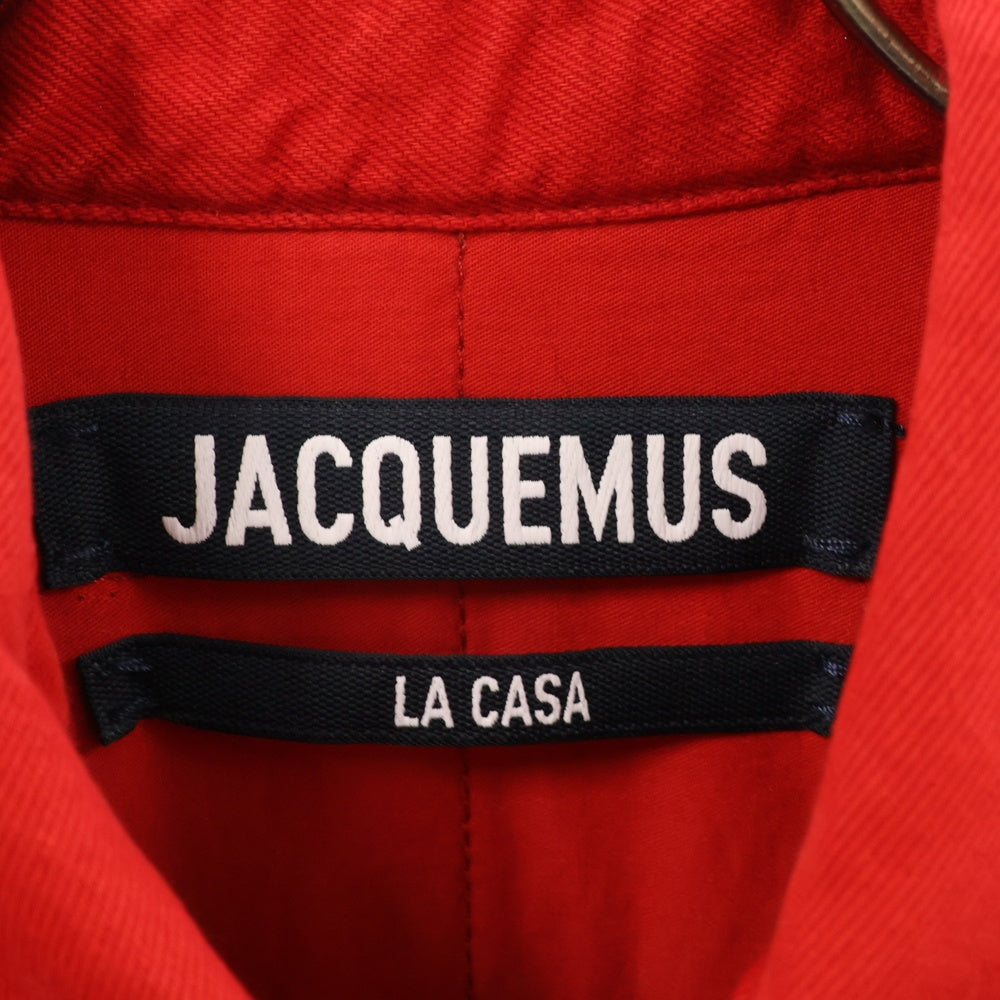 JACQUEMUS(ジャックムス) LA CASA Puffed denim over-shirt 245DE034-1522-470 中綿 デニム長袖シャツジャケット レッド