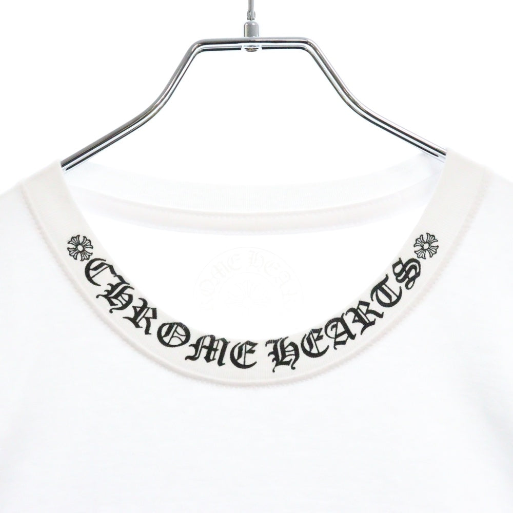 CHROME HEARTS(クロムハーツ) Neck Logo L/S Tee ネックロゴ プリント長袖Tシャツ カットソー ホワイト