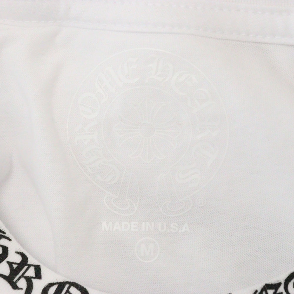 CHROME HEARTS(クロムハーツ) Neck Logo L/S Tee ネックロゴ プリント長袖Tシャツ カットソー ホワイト