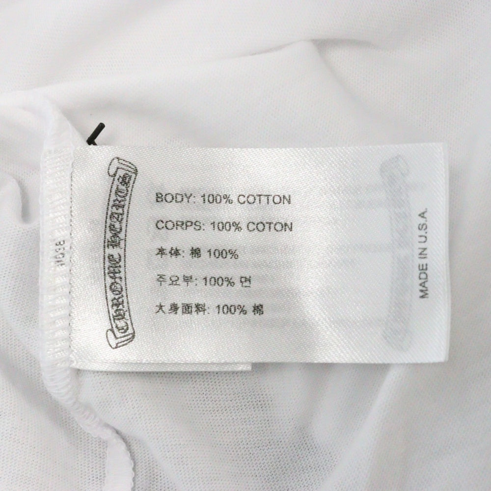 CHROME HEARTS(クロムハーツ) Neck Logo L/S Tee ネックロゴ プリント長袖Tシャツ カットソー ホワイト