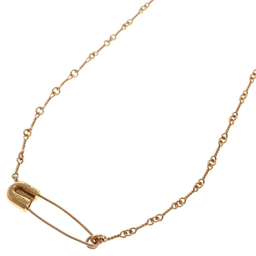 CHROME HEARTS(クロムハーツ) 22K SAFETY PIN TWIST 1DIA 1ダイヤセーフティピンWツイストチェーンネックレス ゴールド