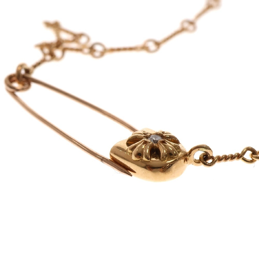 CHROME HEARTS(クロムハーツ) 22K SAFETY PIN TWIST 1DIA 1ダイヤセーフティピンWツイストチェーンネックレス ゴールド