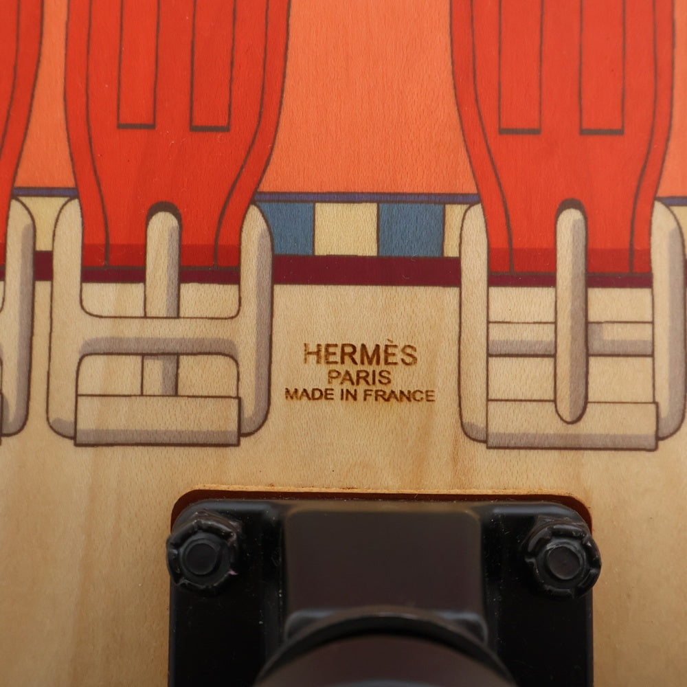 HERMES(エルメス) 17AW Sangles Zigzag short skateboard ジグザグデザイン 木製スケートボード ブラウン ミディアム