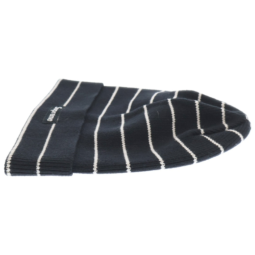 SUPREME(シュプリーム) 15SS Striped Box Logo Beanie ストライプ ボックスロゴ ニット帽 ブラック/ホワイト ビーニー