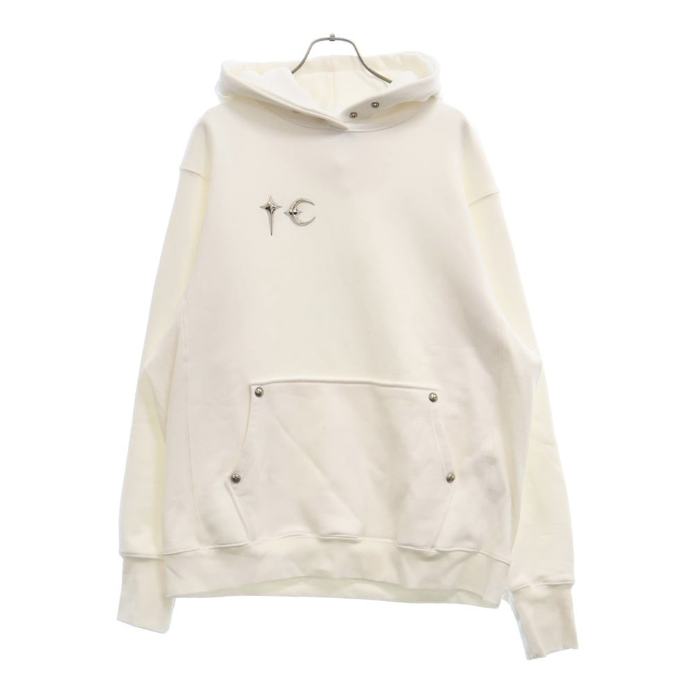 THUG CLUB(サグクラブ) ARMOR HOODIE TCロゴ エンブレム付き プルオーバーパーカー フーディー ホワイト TC23TS0701
