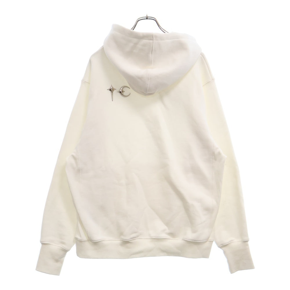 THUG CLUB(サグクラブ) ARMOR HOODIE TCロゴ エンブレム付き プルオーバーパーカー フーディー ホワイト TC23TS0701