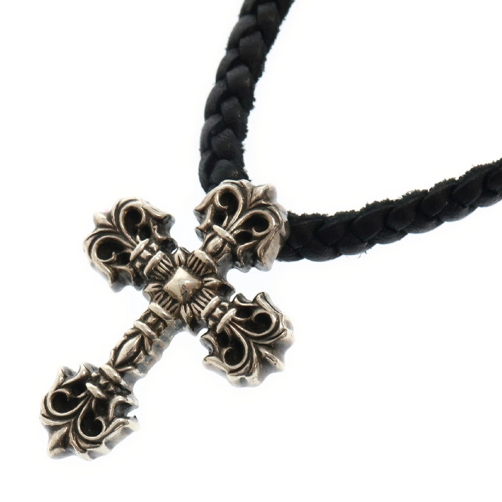 CHROME HEARTS(クロムハーツ) FILIG CROSS-XSM LB フィリグリークロスXS wレザーブレイド シルバーネックレス