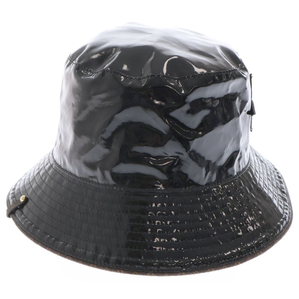 LOUIS VUITTON(ルイヴィトン) モノグラムフラワー ボブ レイニー デイ エナメル バケットハット 帽子 ブラック M77020