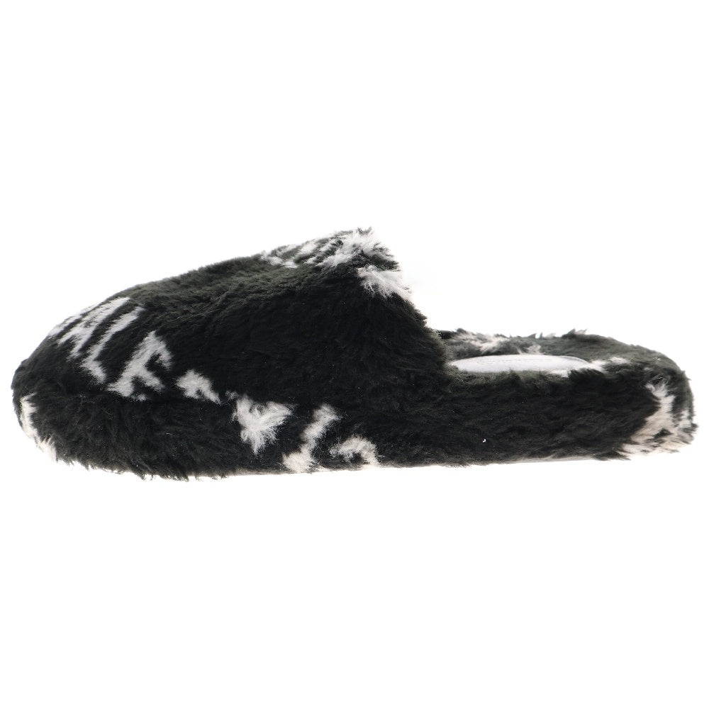 BALENCIAGA(バレンシアガ) LOGO JACQUARD FAKE FUR ロゴジャガードフェイクファーサンダル 624582 W2B40 ブラック