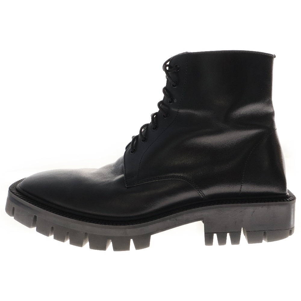 BALENCIAGA(バレンシアガ) リムブーティパテント スクエアトゥ サイドジップレザーブーツ ブラック