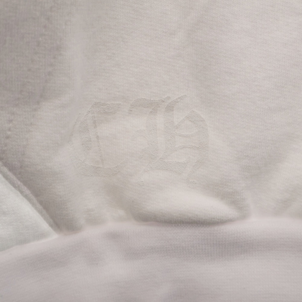 CHROME HEARTS(クロムハーツ) SWTSHRT PLVR 袖ロゴプリントプルオーバーフーディ パーカー ホワイト