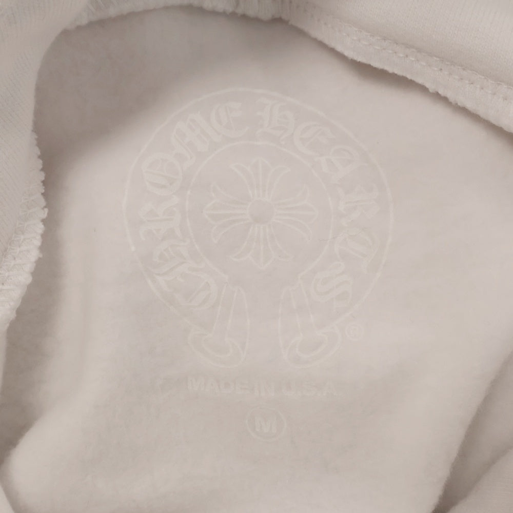 CHROME HEARTS(クロムハーツ) SWTSHRT PLVR 袖ロゴプリントプルオーバーフーディ パーカー ホワイト