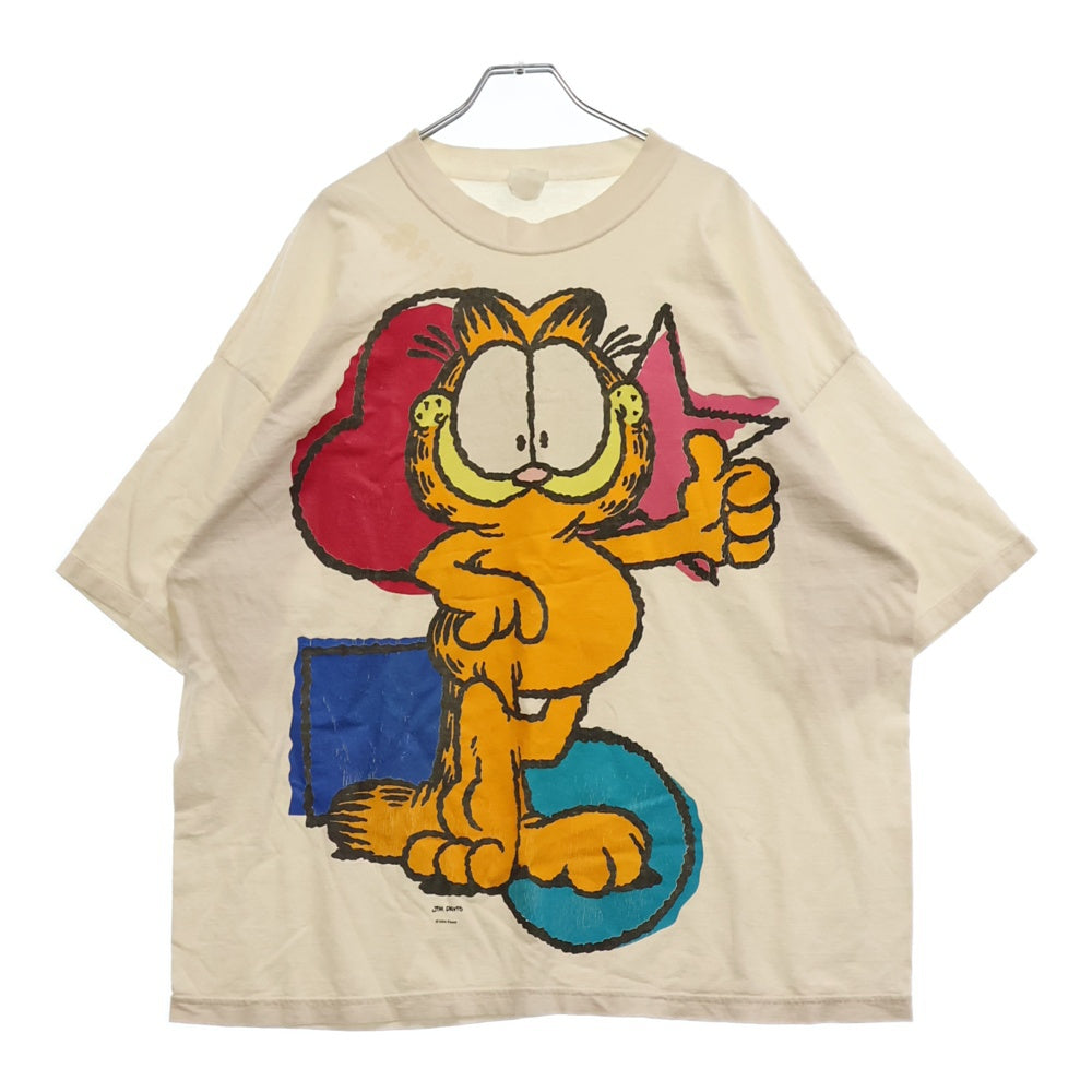 VINTAGE(ヴィンテージ) 80S Big Garfield Portrait Tee ガーフィールド フロントプリント 半袖Tシャツ カットソー ホワイト