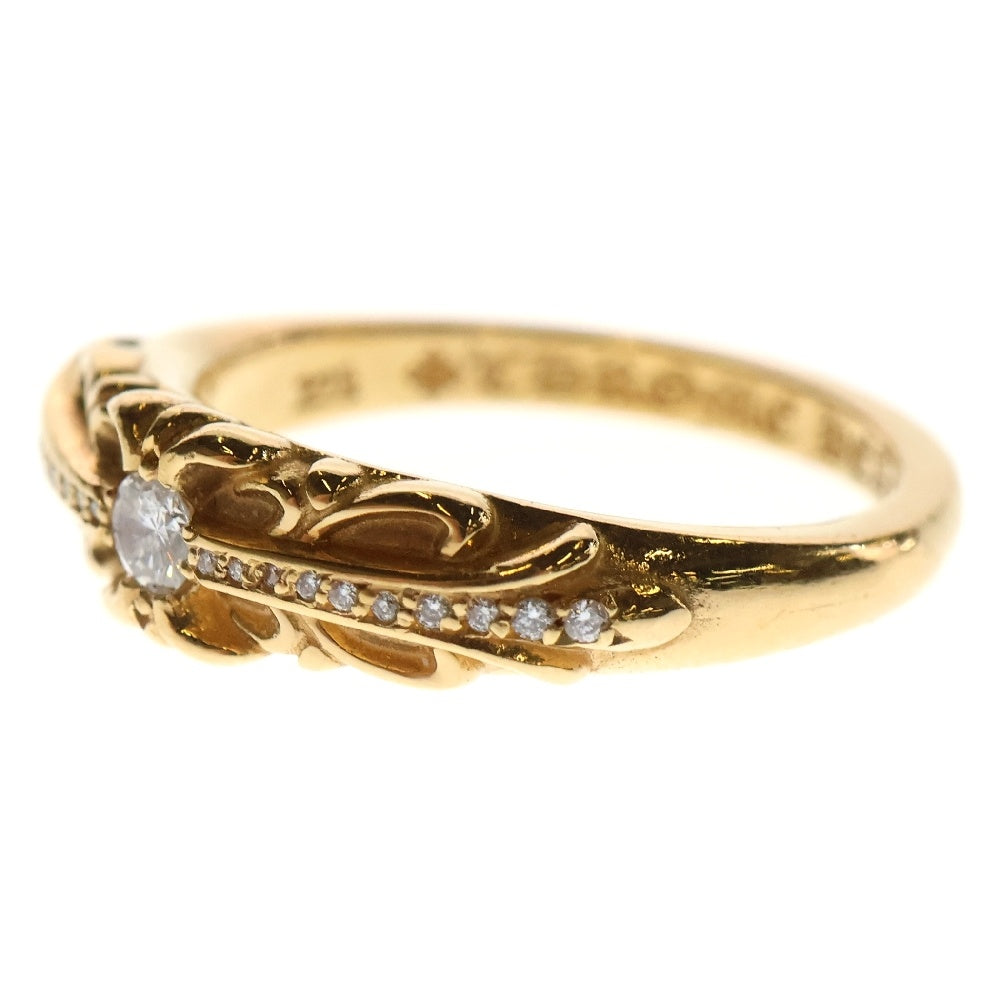 CHROME HEARTS(クロムハーツ) 22K BABYCLSC P/DIA ベイビークラシック フローラルクロスリング PAVEダイヤ ゴールド BCA055