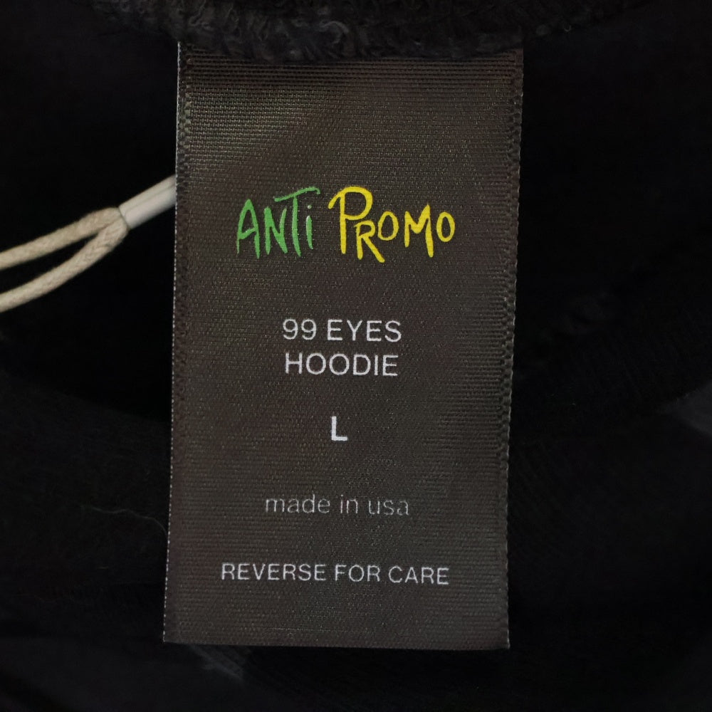 ANTI PROMO(アンチプロモ) EYES HOODIE MATTY BOYプリントプルオーバーフーディ パーカー ブラック