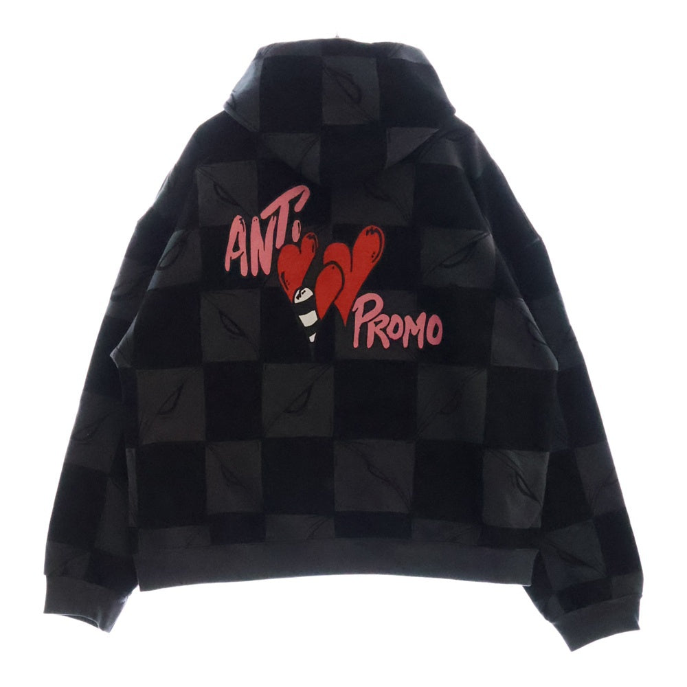 ANTI PROMO(アンチプロモ) EYES HOODIE MATTY BOYプリントプルオーバーフーディ パーカー ブラック