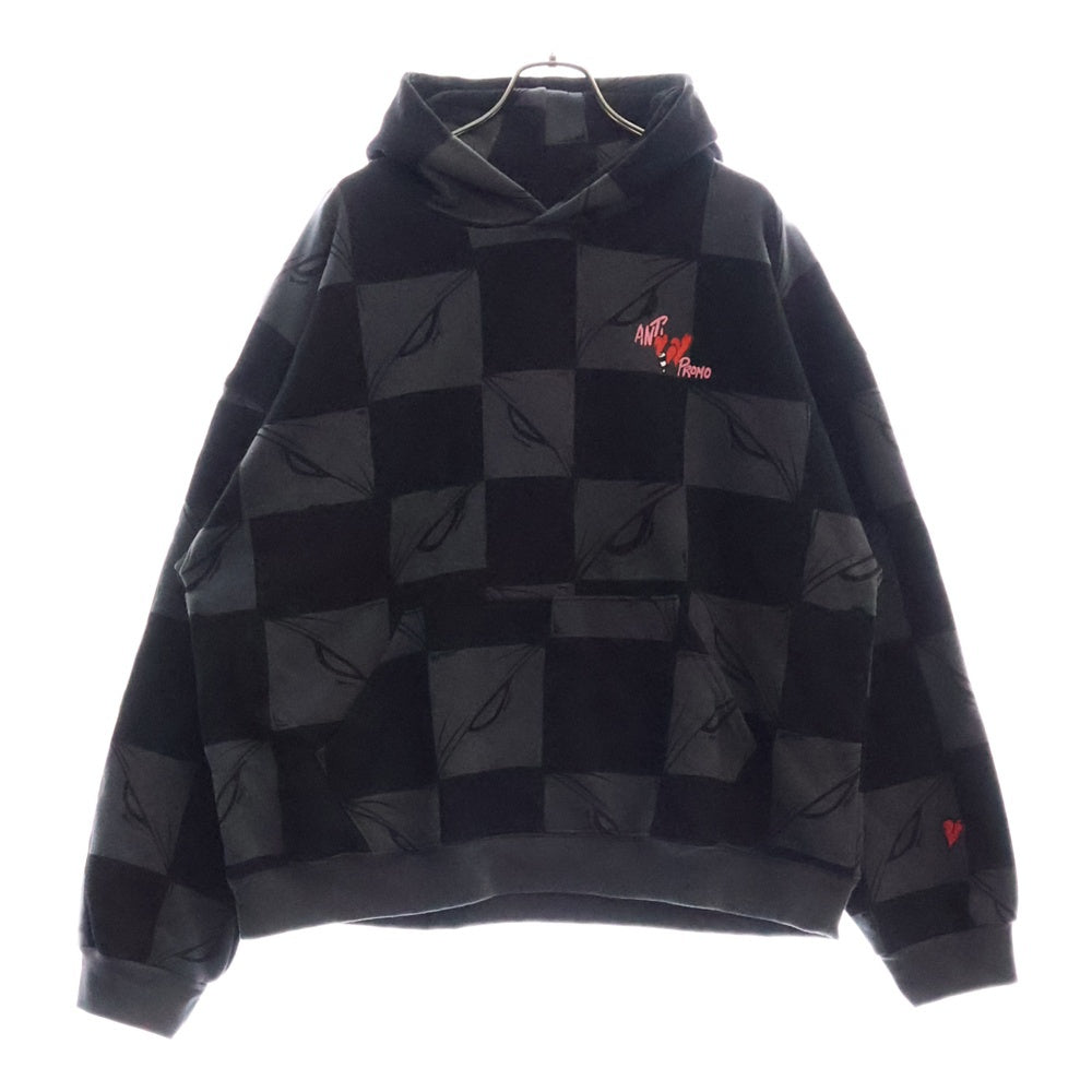 ANTI PROMO(アンチプロモ) EYES HOODIE MATTY BOYプリントプルオーバーフーディ パーカー ブラック