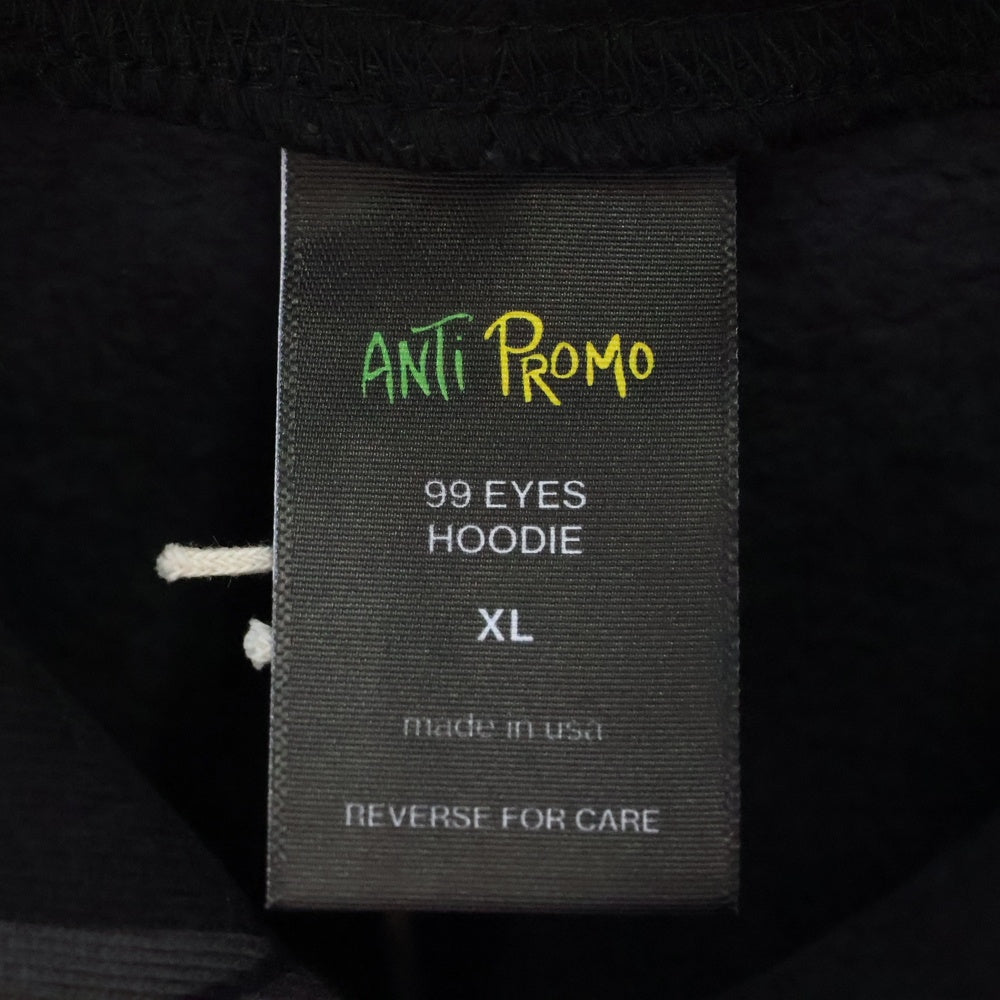 ANTI PROMO(アンチプロモ) EYES HOODIE MATTY BOYプリントプルオーバーフーディ パーカー ブラック