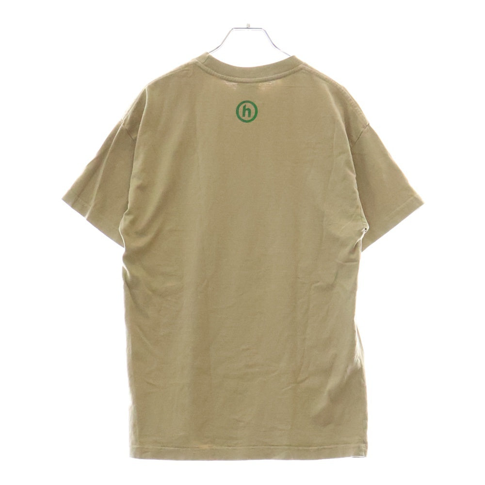 HIDDEN NY(ヒドゥン ニューヨーク) COFFEE SHOP POPUP TEE コーヒーショップ ロゴクルーネック半袖Tシャツ ベージュ