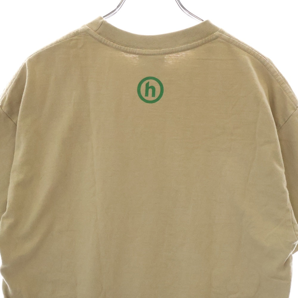 HIDDEN NY(ヒドゥン ニューヨーク) COFFEE SHOP POPUP TEE コーヒーショップ ロゴクルーネック半袖Tシャツ ベージュ