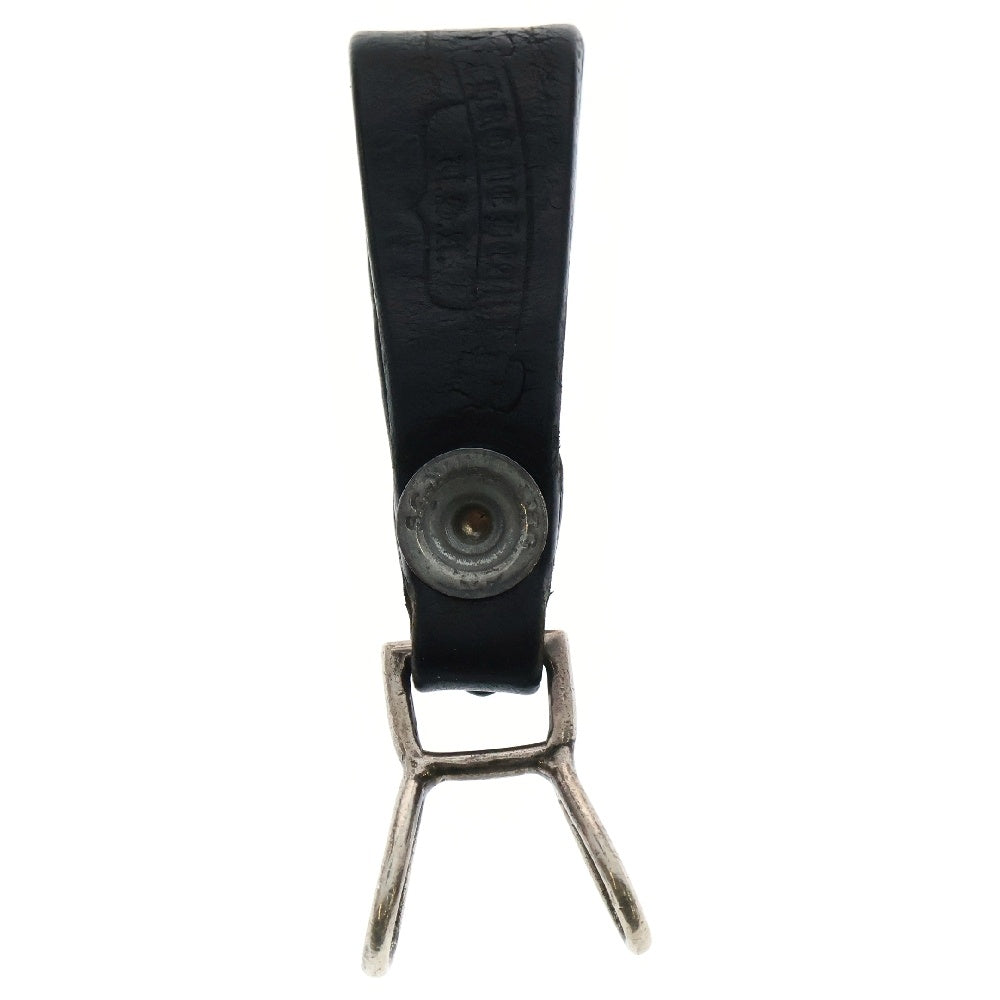 CHROME HEARTS(クロムハーツ) BELT LOOP ベルトループ フローラルボタン レザーベルトループ ブラック/シルバー
