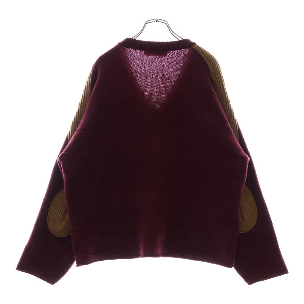 KIKO KOSTADINOV(キココスタディノフ) 24SS DEULTUM DELIAN V-NECK JUMPER 00162024 Vネック長袖ニットセーター ボルドー