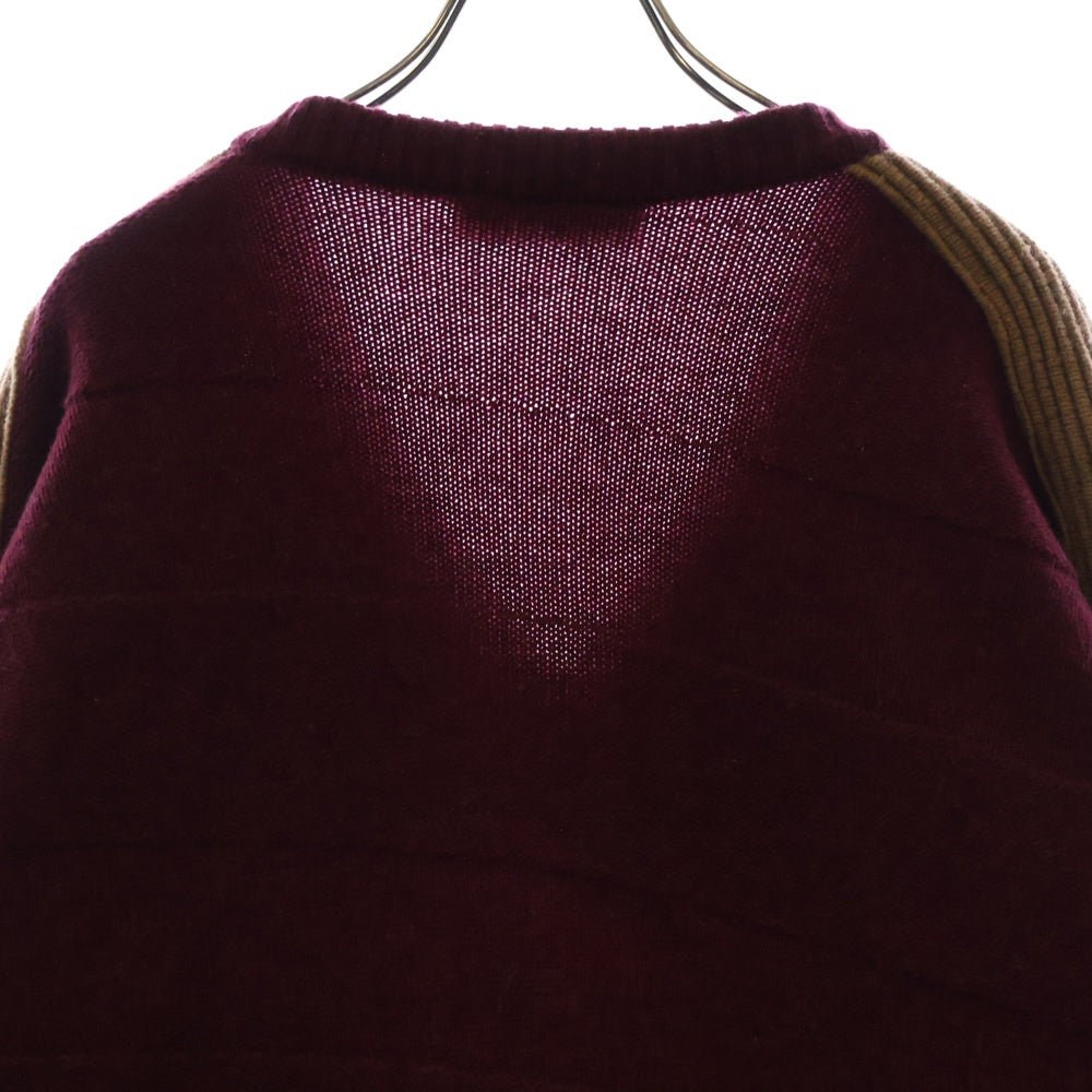 KIKO KOSTADINOV(キココスタディノフ) 24SS DEULTUM DELIAN V-NECK JUMPER 00162024 Vネック長袖ニットセーター ボルドー