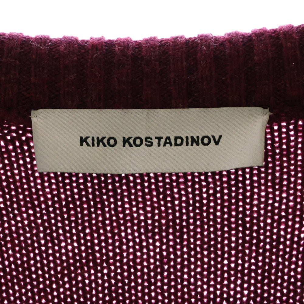 KIKO KOSTADINOV(キココスタディノフ) 24SS DEULTUM DELIAN V-NECK JUMPER 00162024 Vネック長袖ニットセーター ボルドー