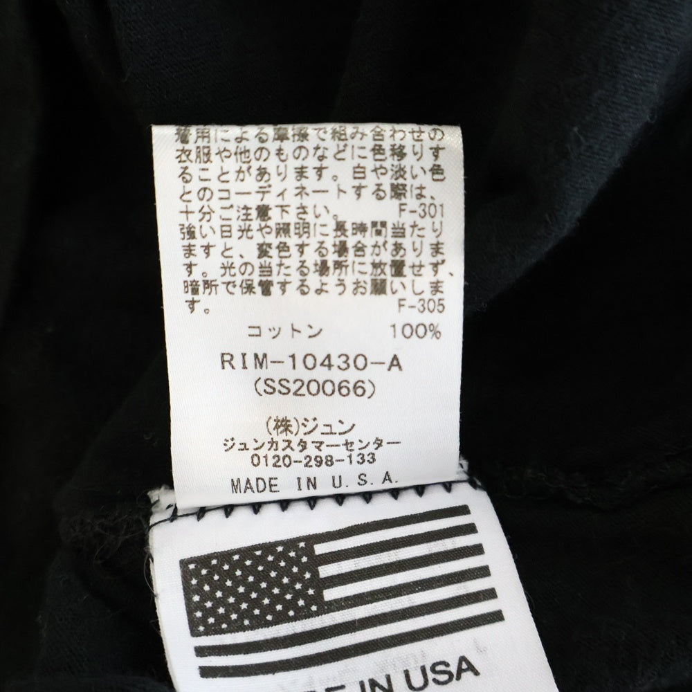 Richardson(リチャードソン) ロゴプリント 半袖クルーネックTシャツ ブラック RIM-10430-A