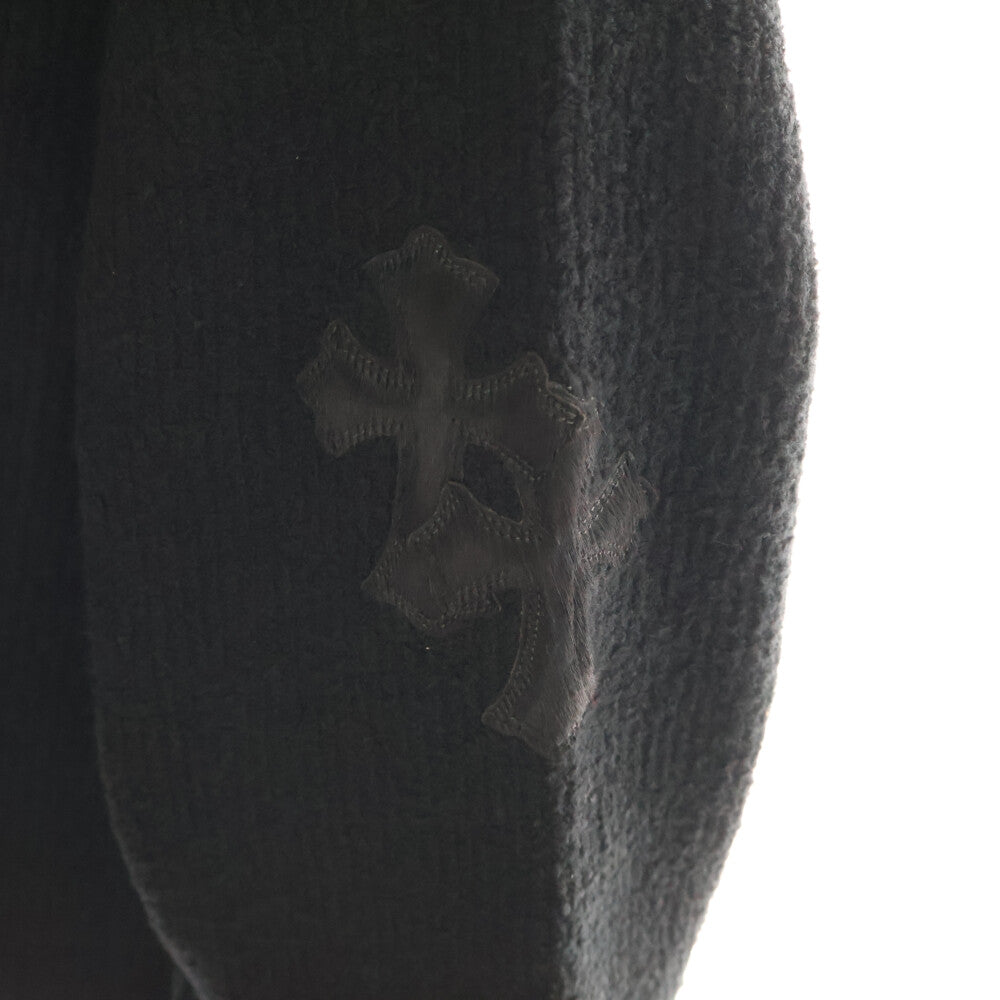 CHROME HEARTS(クロムハーツ) ハラコクロスパッチ ハイネック ニットセーター ブラック