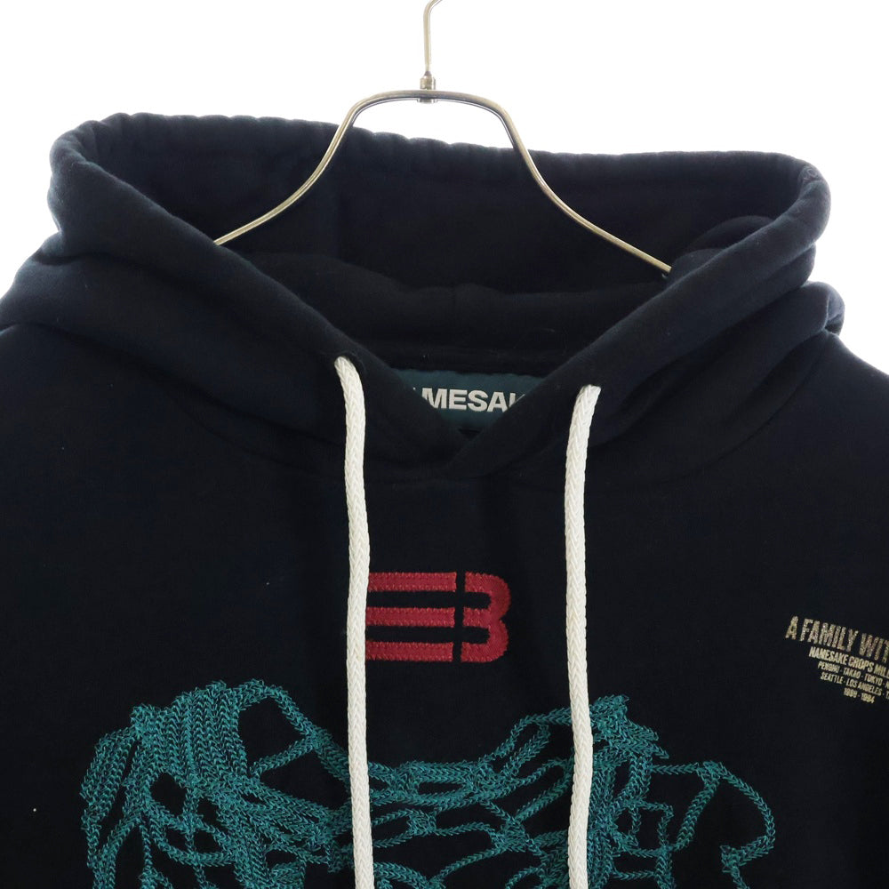 NAMESAKE(ナメサケ) Exclusive Black Oversized Sava Hoodie 刺繍プルオーバー ブラック パーカー